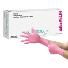 Micro-Touch® NitraFree™ Nitrile Exam Glove, Small, Pink