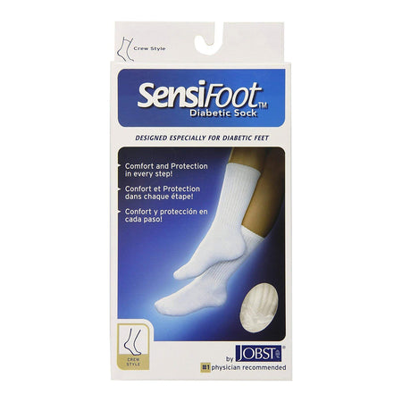 BSN Medical 110838 Jobst SensiFoot Contoured Diabetic Sock, Large, Crew, Closed Toe
