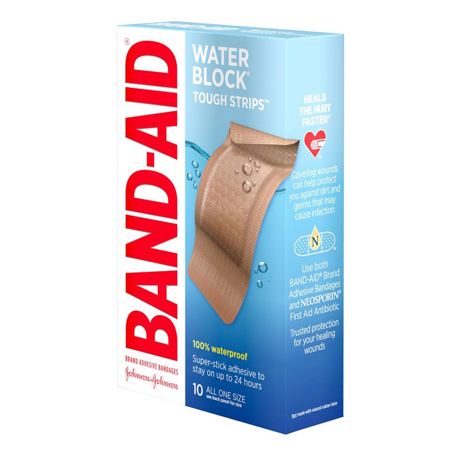 Waterproof Adhesive Strip Band-Aid® Water Block® Tough Strips™ XL Plastic Tan 1-3/4 X 4 Inch Sterile