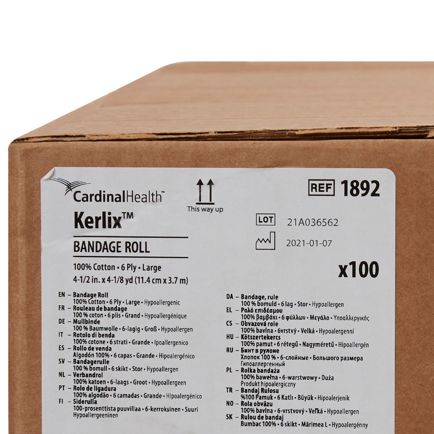 Kerlix™ Fluff Bandage Roll, 4-1/2 Inch x 4-1/10 Yard, 6-Ply