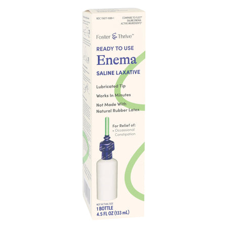 McKesson 70677108901 Foster & Thrive Ready to Use Enema Saline Laxative, 4.5 ounces