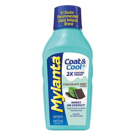 Infirst Healthcare Inc 62372052012 Mylanta Coat & Cool Antacid + Anti-Gas Liquid, Chocolate Mint Flavor