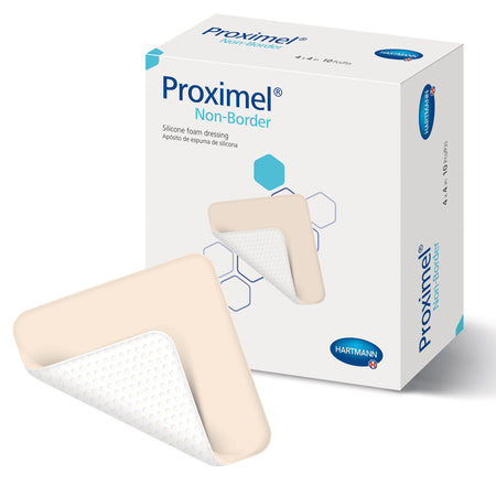 Hartmann 15713100 Proximel Non-Border Foam Dressing, 4 x 4 Inch, Up to 4 Inch Length, Tan