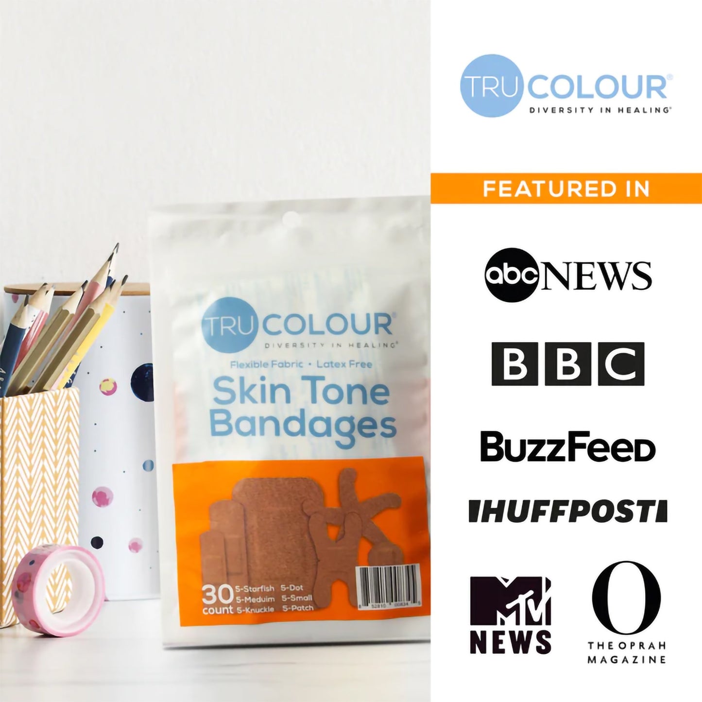 TruColour® Brown Adhesive Strips, Assorted Shapes and Sizes
