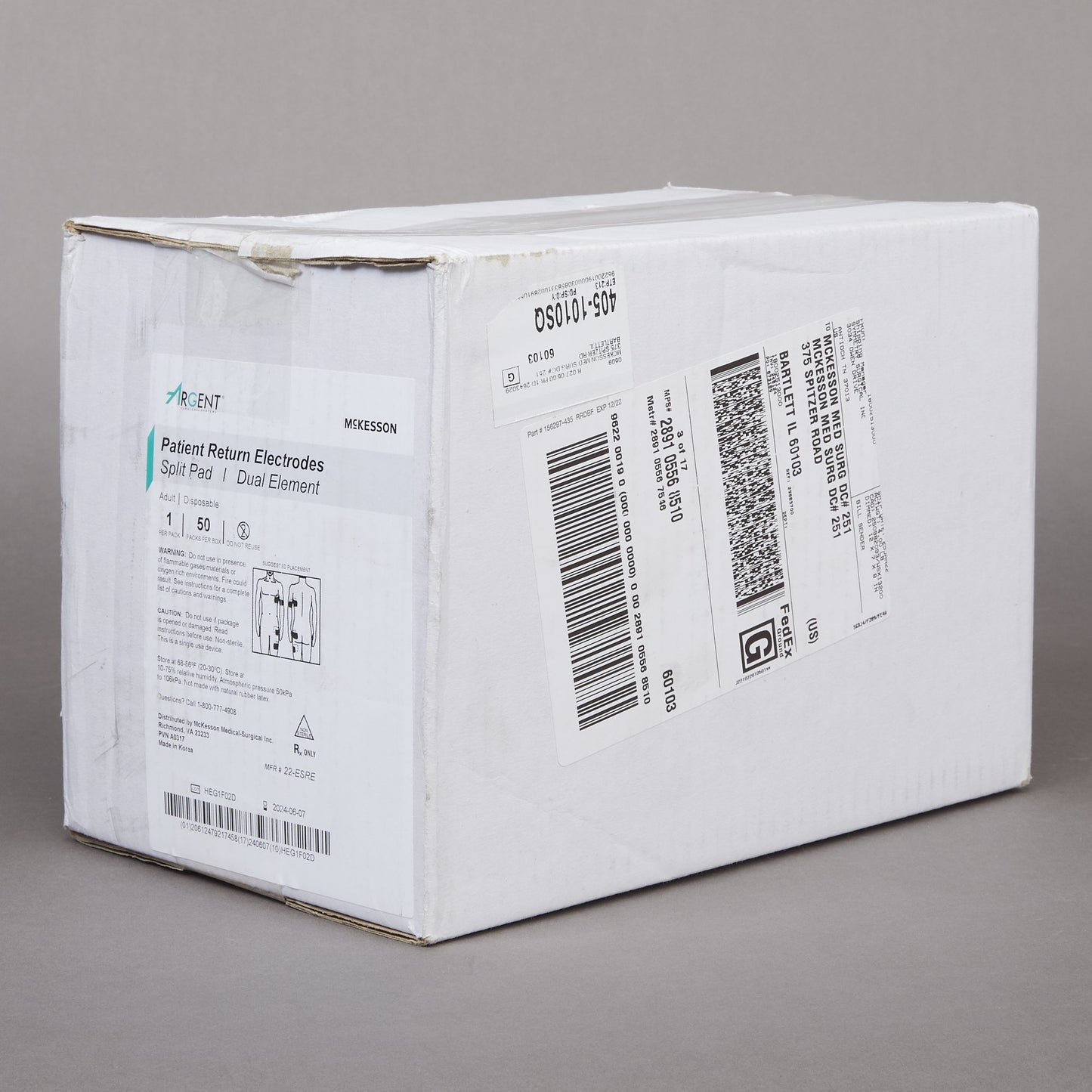 Patient Return Electrode McKesson Split Without Cord