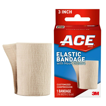 3M 207603 Ace Single Hook and Loop Closure Elastic Bandage, 3 Inch Width