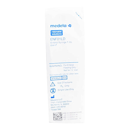 Medela ENF01LD ENFit LDT Enteral Feeding Syringe, 1 mL, Enfit Tip, Flat Top Style