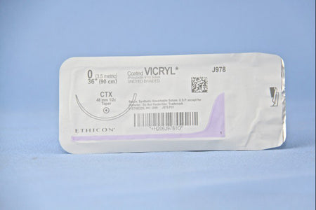 Ethicon J978H Coated Vicryl Polyglactin 910, Taper Point Needle, Braided