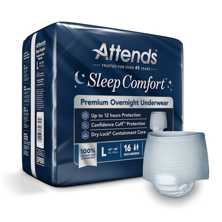 Attends SCPO30 Sleep Comfort Premium Overnight Underwear, Large, 44 – 58 Inches