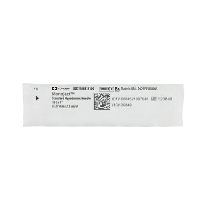 Monoject™ SoftPack Hypodermic Needle, 18 Gauge, 1 Inch Length