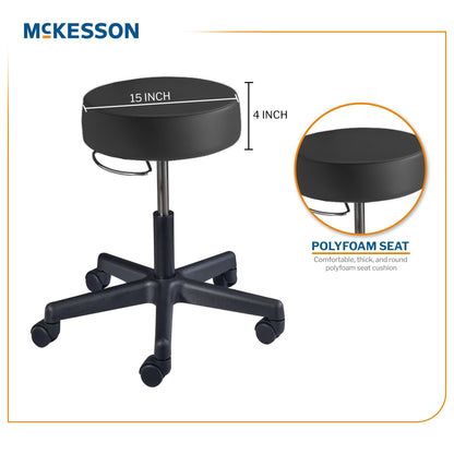 McKesson Round Pneumatic Exam Stool, Black