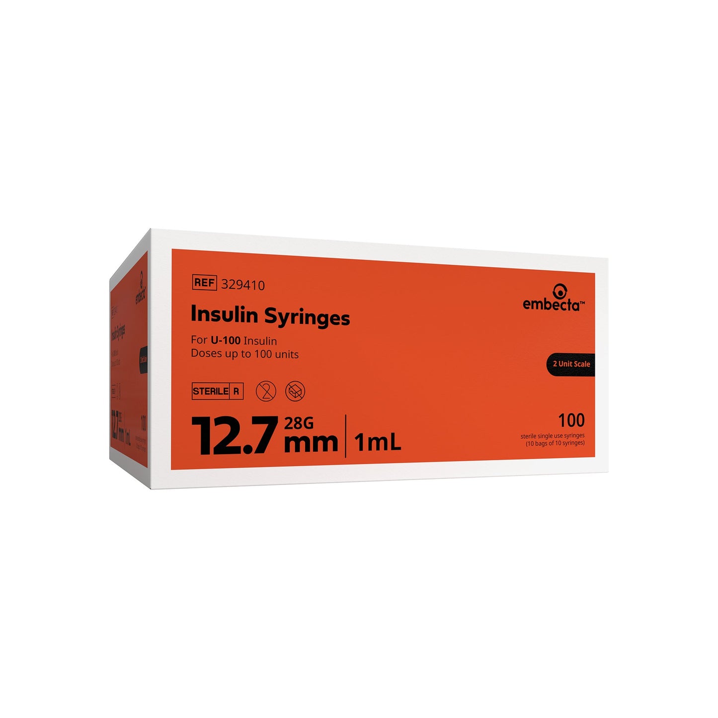 Micro-Fine™ Standard Insulin Syringe with Needle, 28 Gauge, 1/2 Inch