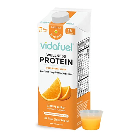 Vidafuel Inc 03-322A Wellness Protein Drink with Collagen and Whey, Orange Burst Flavor