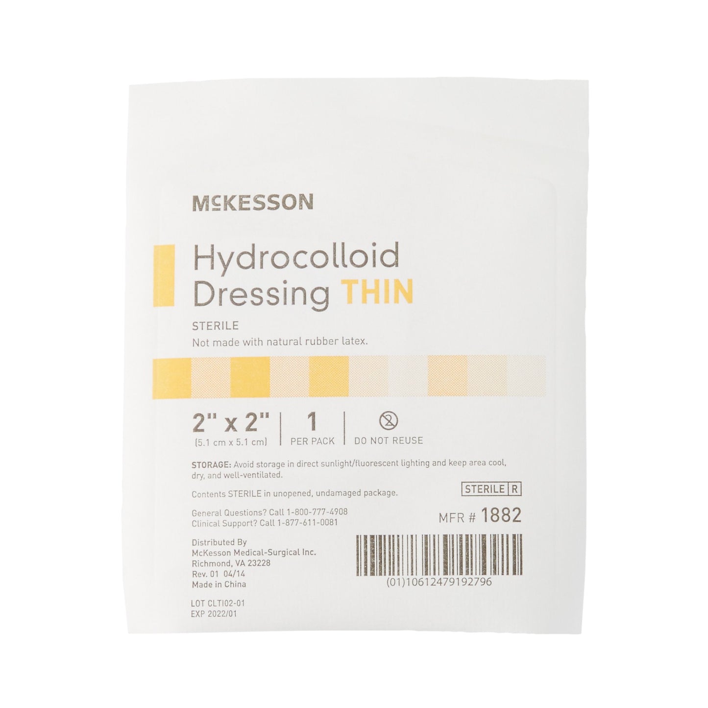 McKesson Hydrocolloid Dressing, 2 x 2 Inch