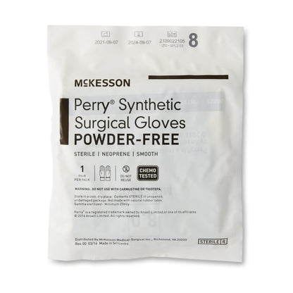 McKesson Perry® Performance Plus Polychloroprene Surgical Glove, Size 8, Green
