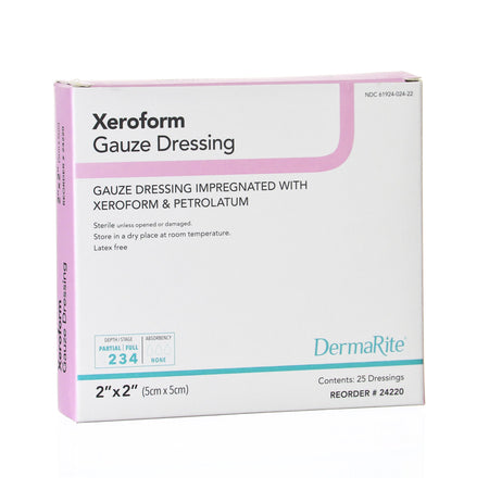 DermaRite 24220 Xeroform Petrolatum Impregnated Dressing, 2 x 2 Inch