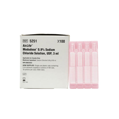 AirLife™ Modudose™ Respiratory Therapy Solution, 0.9% Sodium Chloride, Sterile, Unit Dose Vial, 3 mL
