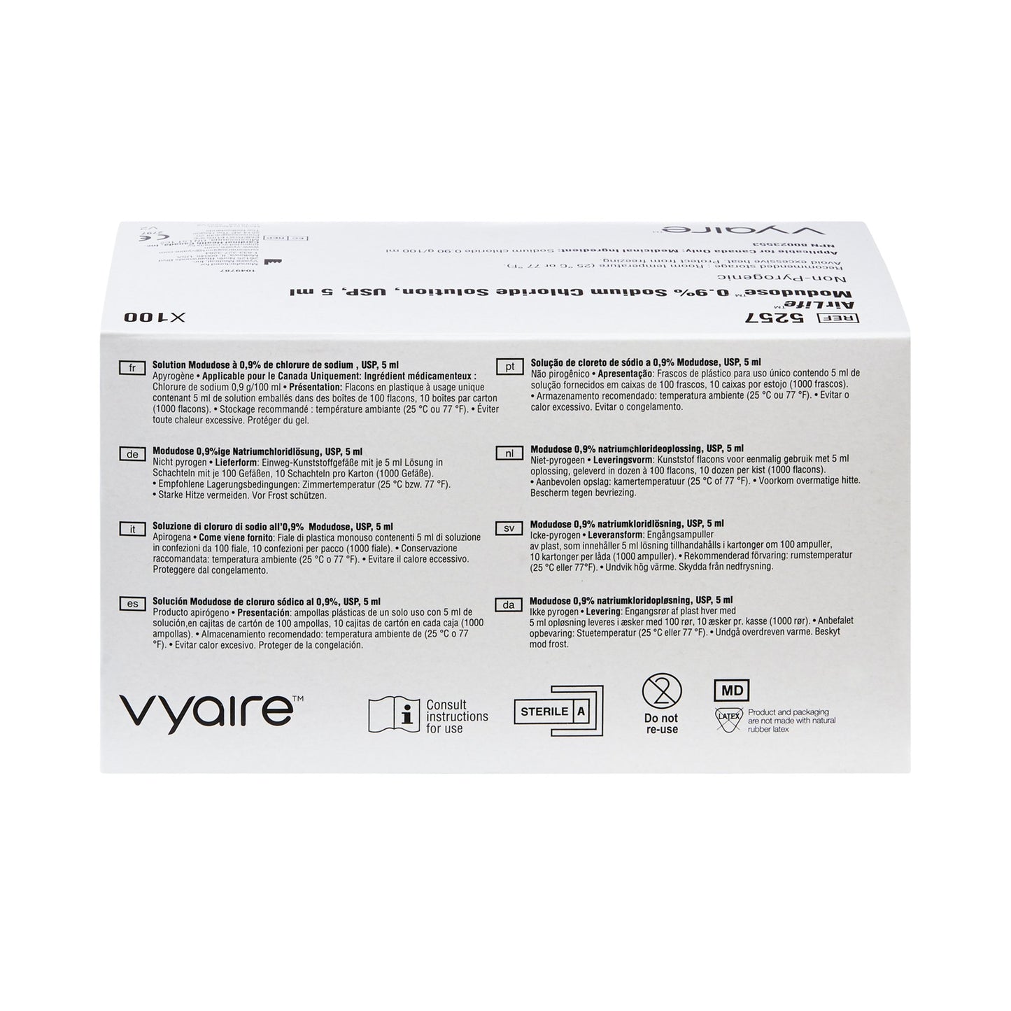 AirLife™ Modudose Respiratory Therapy Solution, 0.9% Sodium Chloride, Sterile, 5 mL Unit Dose Vial