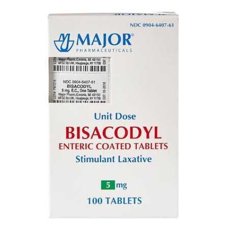 Major Pharmaceuticals 904640761 Bisacodyl USP Laxative