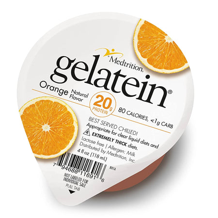 Medtrition/National Nutrition 11691 Gelatein 20 Orange High Protein Gelatin, 4-ounce cup