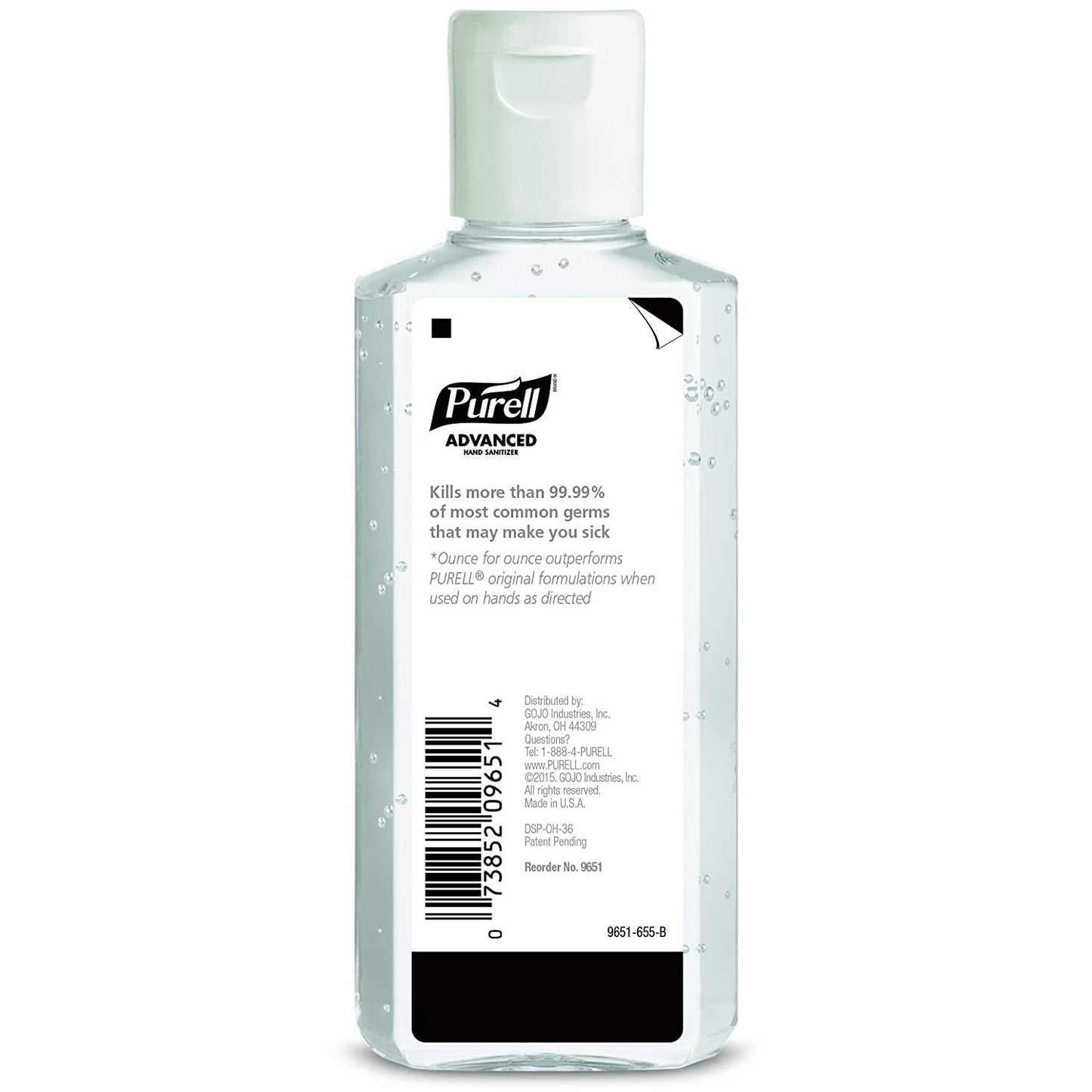 Purell® Advanced Hand Sanitizer 70% Alcohol Gel, Bottle, 4 ounces, Fruit Scent