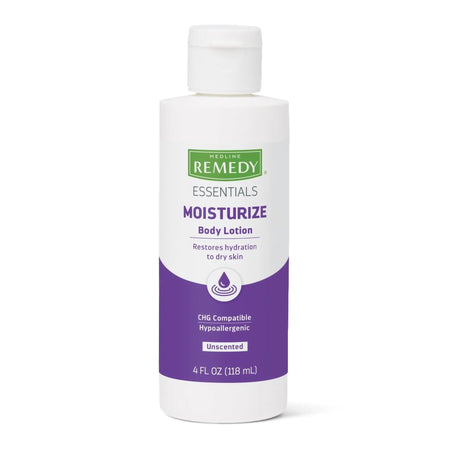 Hand and Body Moisturizer Remedy Essentials 4 oz. Bottle Unscented Lotion CHG Compatible