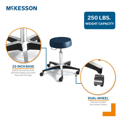 McKesson Round Pneumatic Exam Stool, Blue