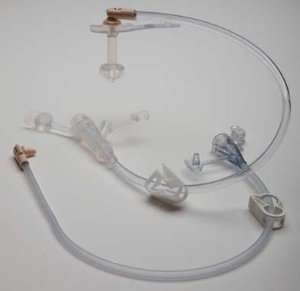 Applied Medical Technology Inc Aug-11 Mini One Straight Connector with Bolus Adapter, Purple, 24 inch