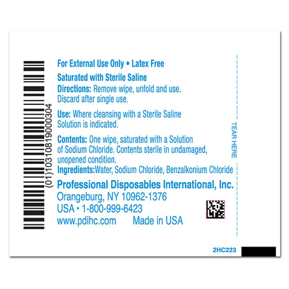 Hygea Unscented Saline Wipe, Individual Packet by Professional Disposables Inc product image - view 4