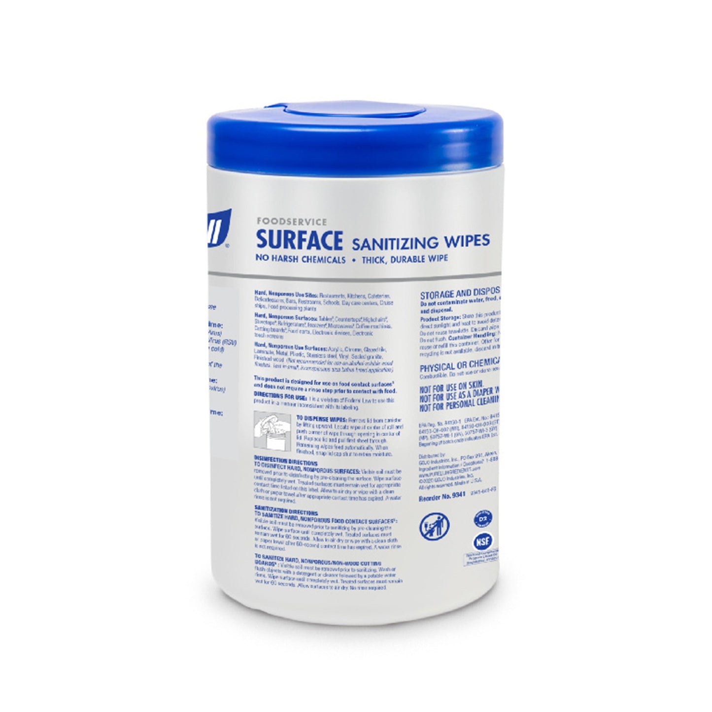 Purell® Foodservice Surface Sanitizing Wipes, 7 x 10 Inch