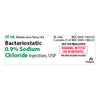 Bacteriostatic Sodium Chloride 0.9% Injection 30 mL 25/Flat 00409196607