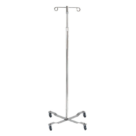 McKesson IV Pole, Four Legs with Casters, Two Hooks