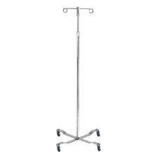 McKesson IV Pole, Four Legs with Casters, Two Hooks