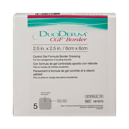 DuoDerm® CGF® Border Hydrocolloid Dressing, 2½ x 2½ Inch