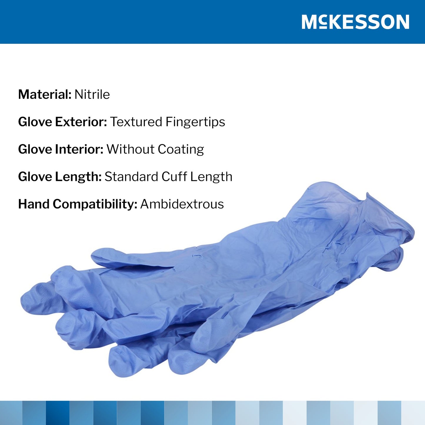 McKesson Confiderm® 3.5C Nitrile Exam Glove, Large, Blue