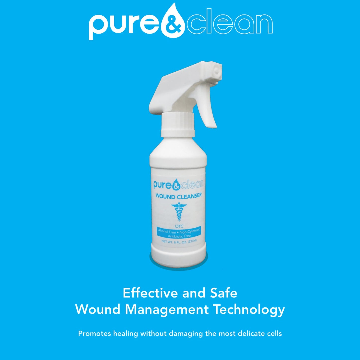Pure & Clean Wound Cleanser, 8-ounce pump bottle