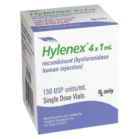 Hylenex Hyaluronidase, Human Recombinant, 150 Unit / mL Injection 1 mL 4/Package by Lexicon Supply product image