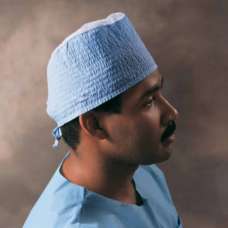 O&M Halyard Inc 69520 Halyard Blue Ties Surgeon Cap
