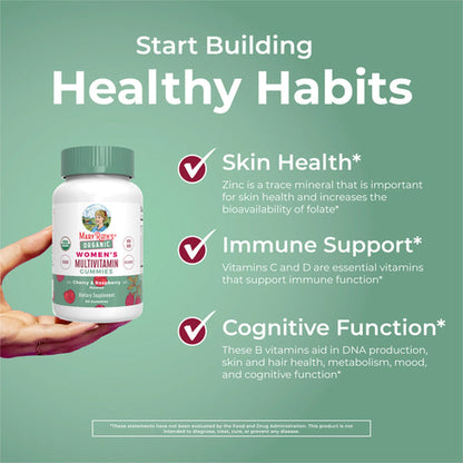 Multivitamin Supplement Mary Ruth's® Organic Women's Vitamin A / C / D / E 450 mcg - 20 mg - 6 mcg - 7 mg Strength Gummie 60 Per Bottle Strawberry Flavor