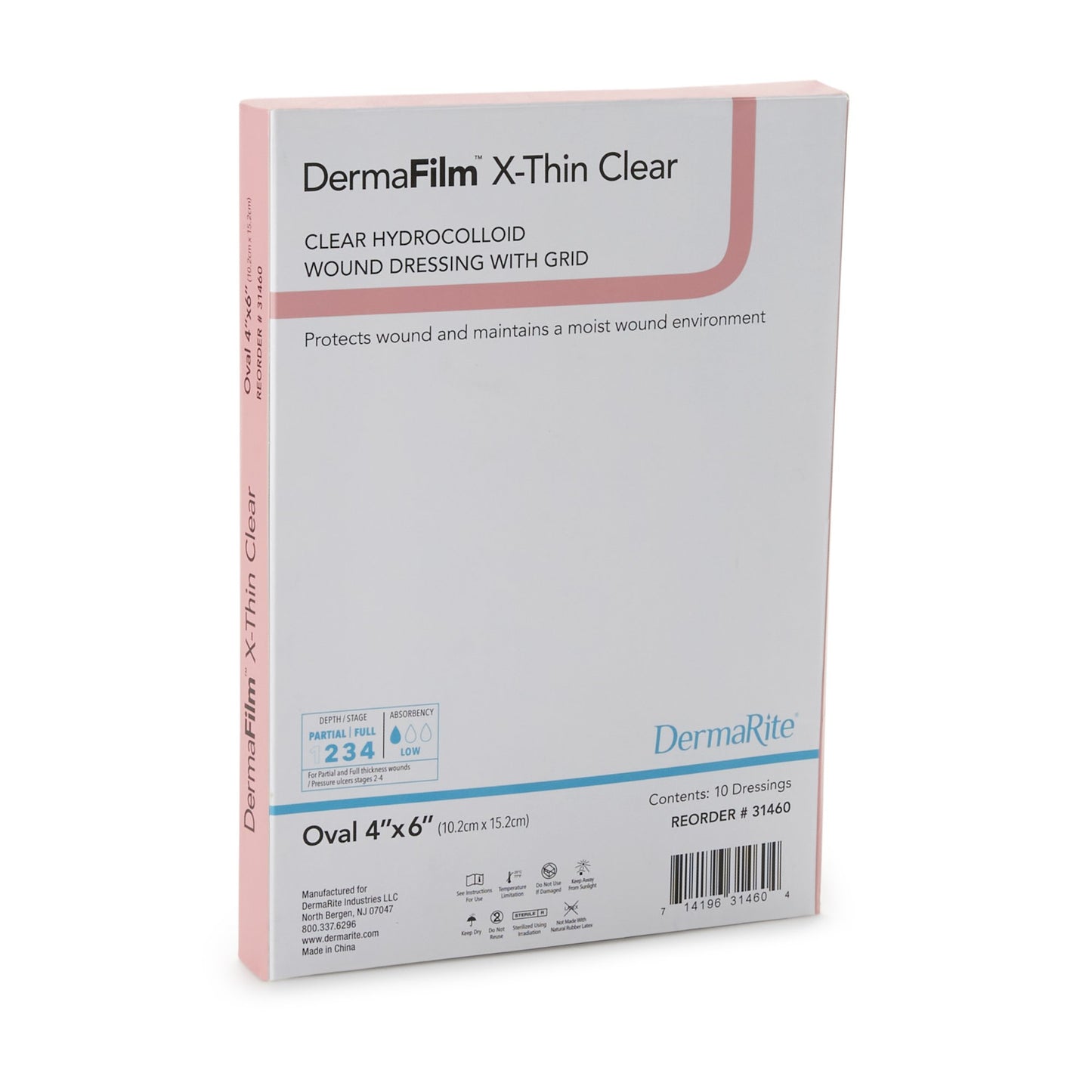 DermaFilm® Thin Hydrocolloid Dressing, 4 x 6 Inch Oval
