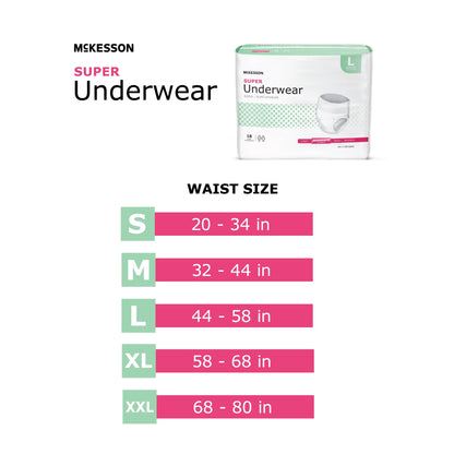 McKesson Super Moderate Absorbency Incontinence Underwear, Large
