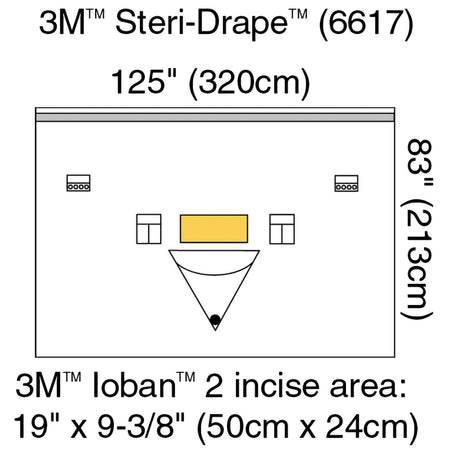 3M 6617 Steri-Drape Sterile Orthopedic Drape, 125 x 83 Inch