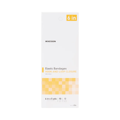 McKesson Hook and Loop Closure Elastic Bandage, 6 Inch x 5 Yard
