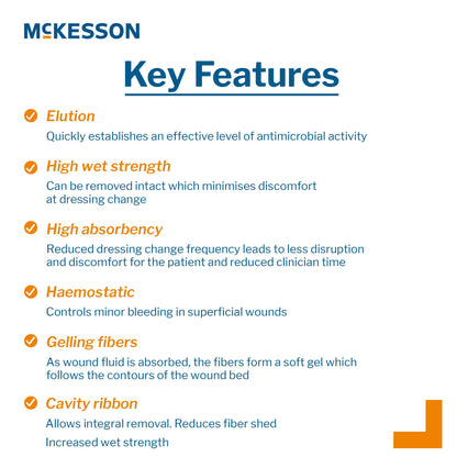 McKesson Silver Calcium Alginate Dressing, 4 x 8 Inch