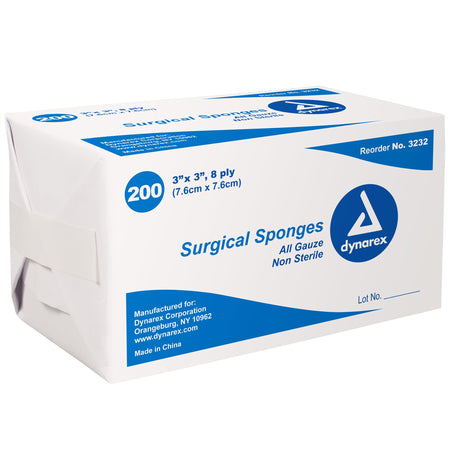 Dynarex 3232 Gauze Sponge, 3 x 3 Inch, 8-Ply