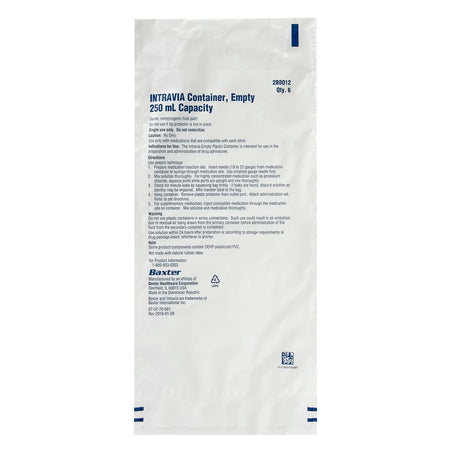 Baxter 254563 2B8012 INTRAVIA IV Bag Container, BX/6