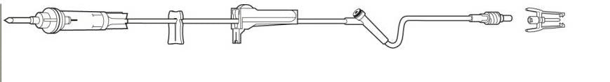 Baxter 2C6402 INTERLINK primary IV administration tubing set, 76 inches, 60 drops per mL, non-vented spike, 48 per case
