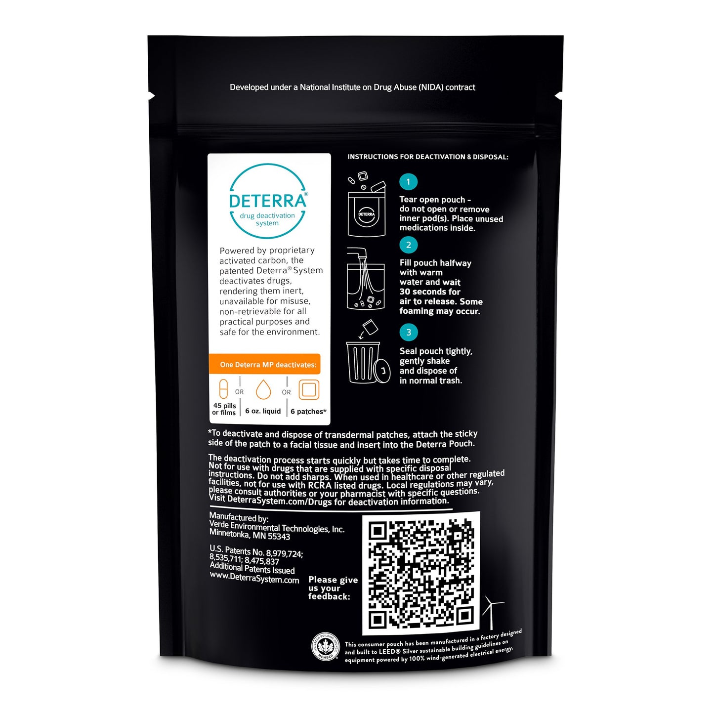 Deterra® Drug Disposal Pouch for Disposal of Pharmaceuticals, Medium