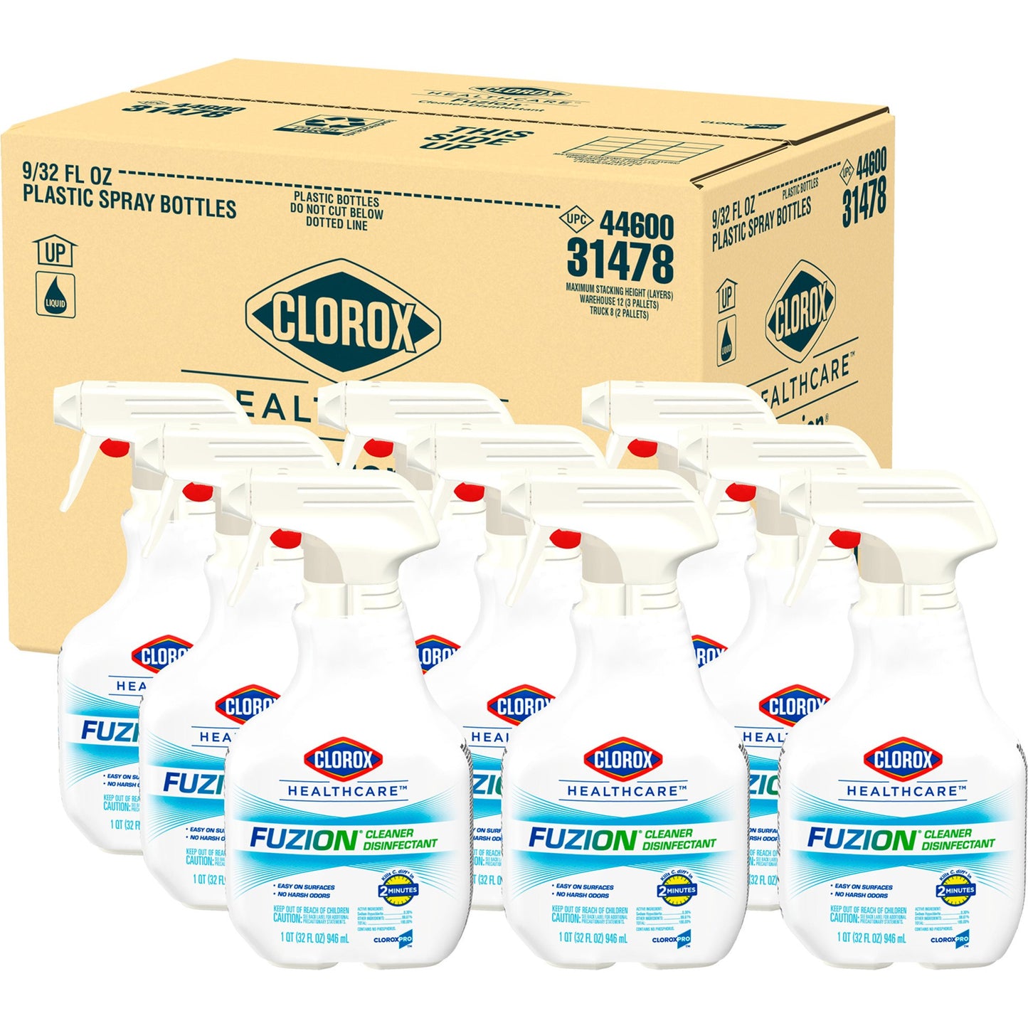 Clorox Healthcare® Fuzion™ Cleaner Disinfectant, 32-ounce Spray Bottle