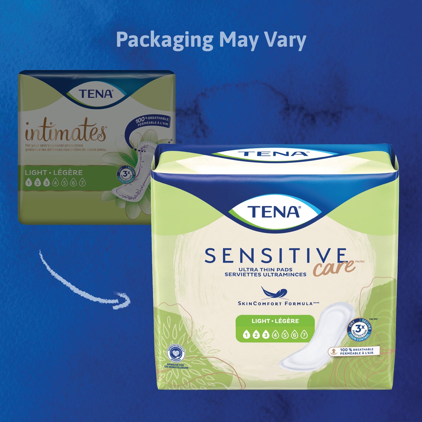 Tena Sensitive Care™ Ultra Thin Light Regular Bladder Control Pad, 9-Inch Length